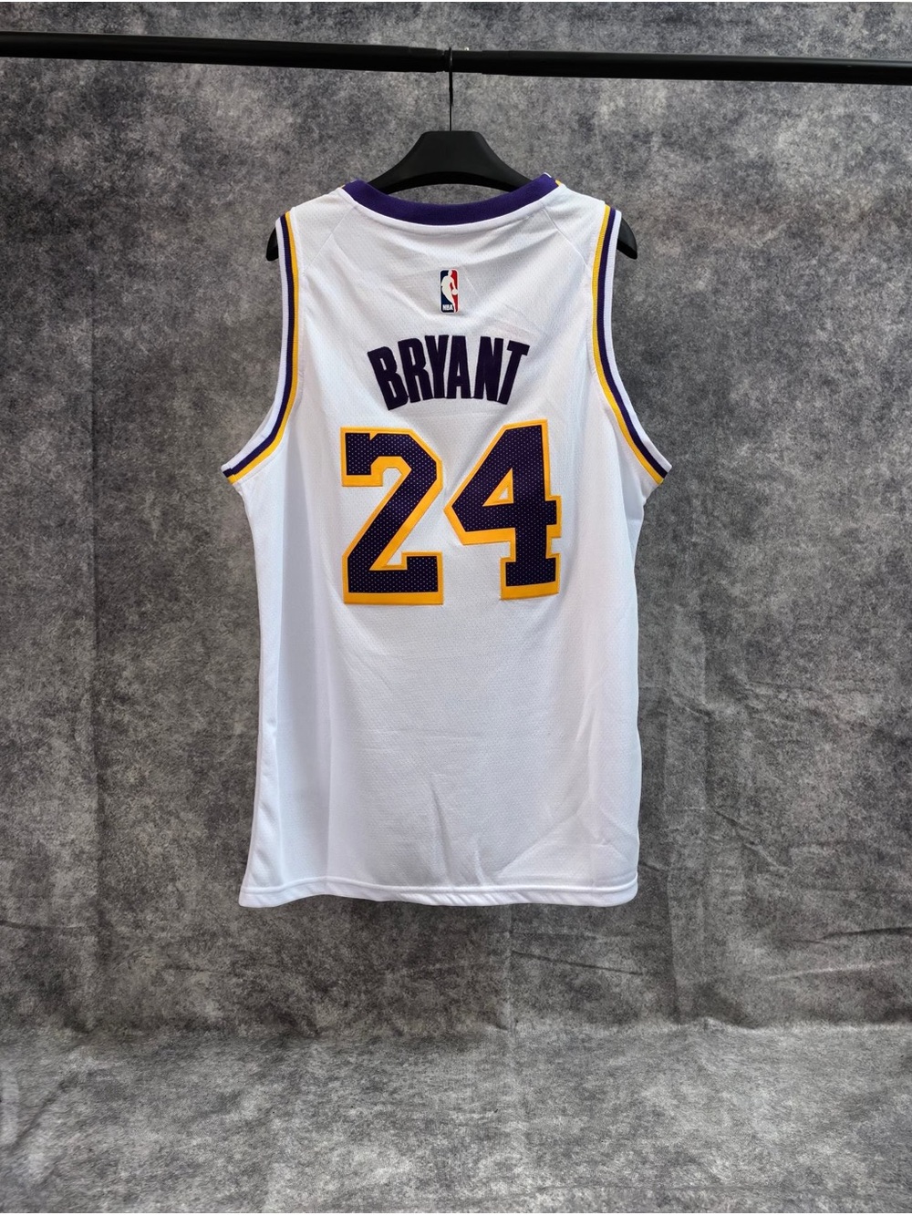 Los Angeles Lakers White Bryant #24 Mesh Jersey with Purple & Gold Trim